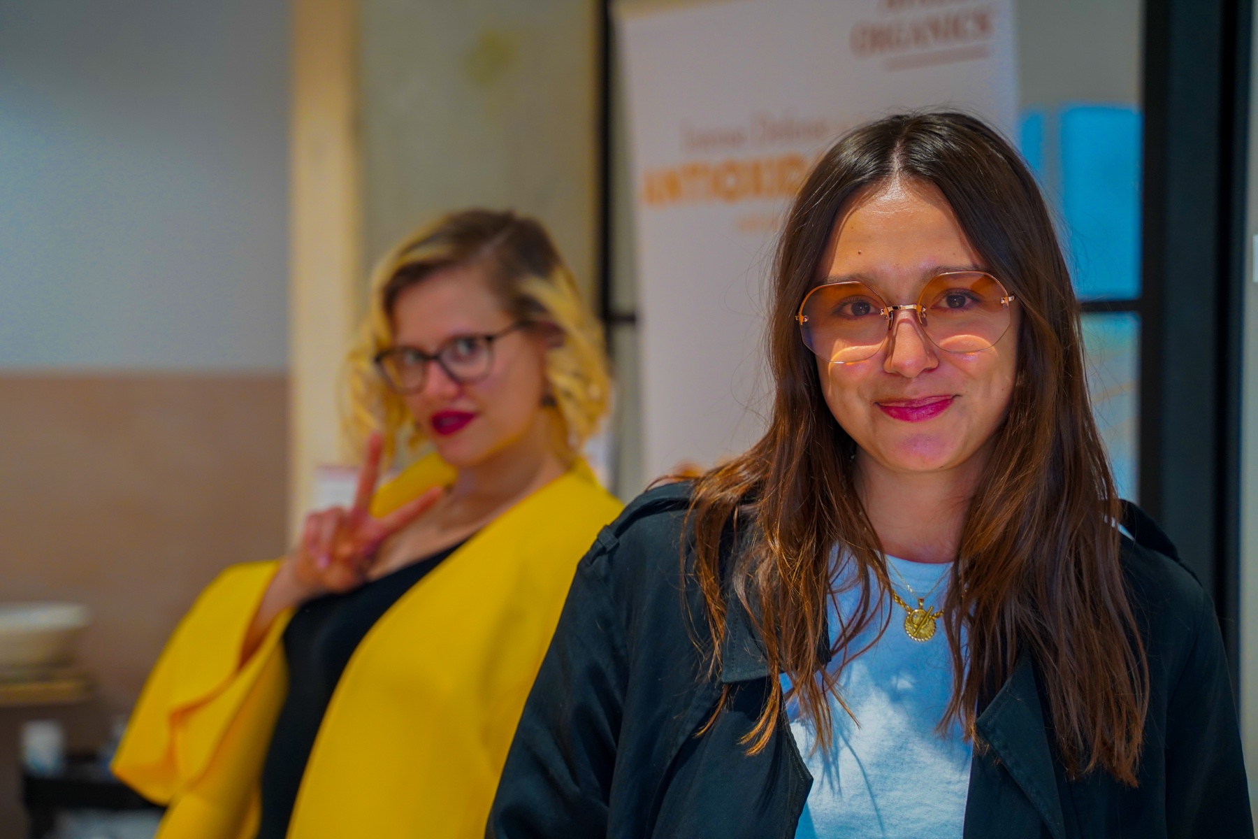 Guest wearing tinted sunglasses at the event